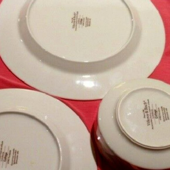 VILLEROY & BOCH Collage pattern 3-piece Dinner Set: 2 Dinner Plates,1 Soup Bowl - Picture 5 of 6